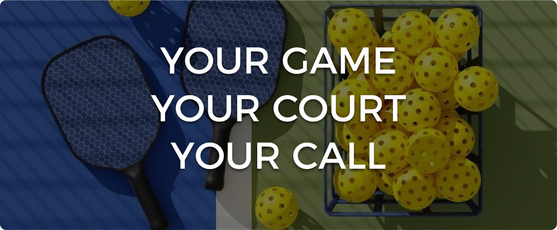 Pickleball paddles and balls on court